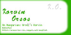 korvin orsos business card